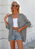 Cárdigan bohemio gris de punto de verano con mangas 3/4